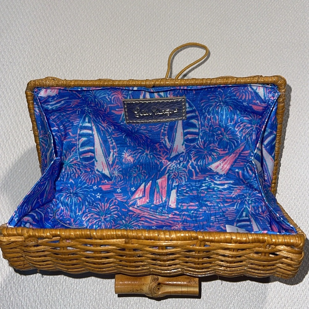 Lilly Pulitzer Woven Bamboo Clutch - Picture 1 of 8